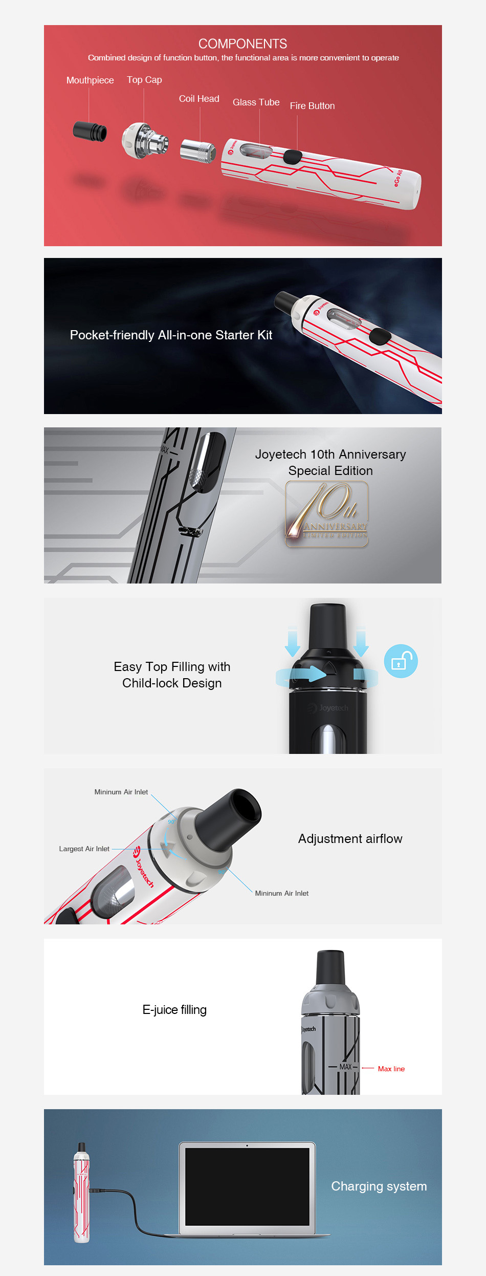 Joyetech его AIO Starter Kit 1500mAh (10-тата годишнина Edition)