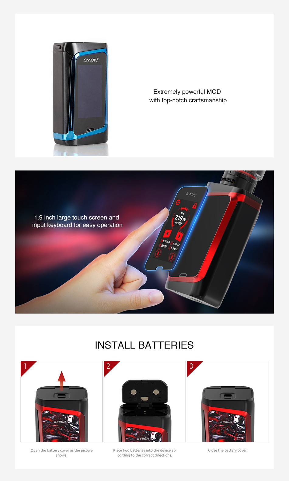 SMOK MORPH 219 Touch Box TC Box MOD