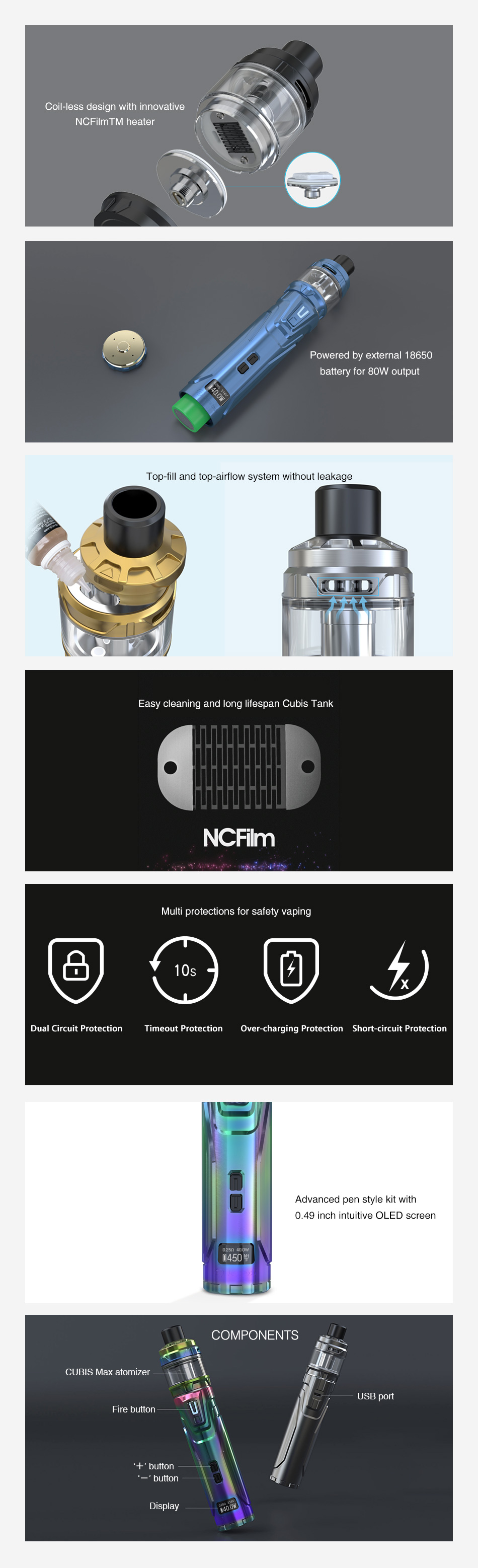 Joyetech ULTEX T80 80W TC Kit с Cubis Max