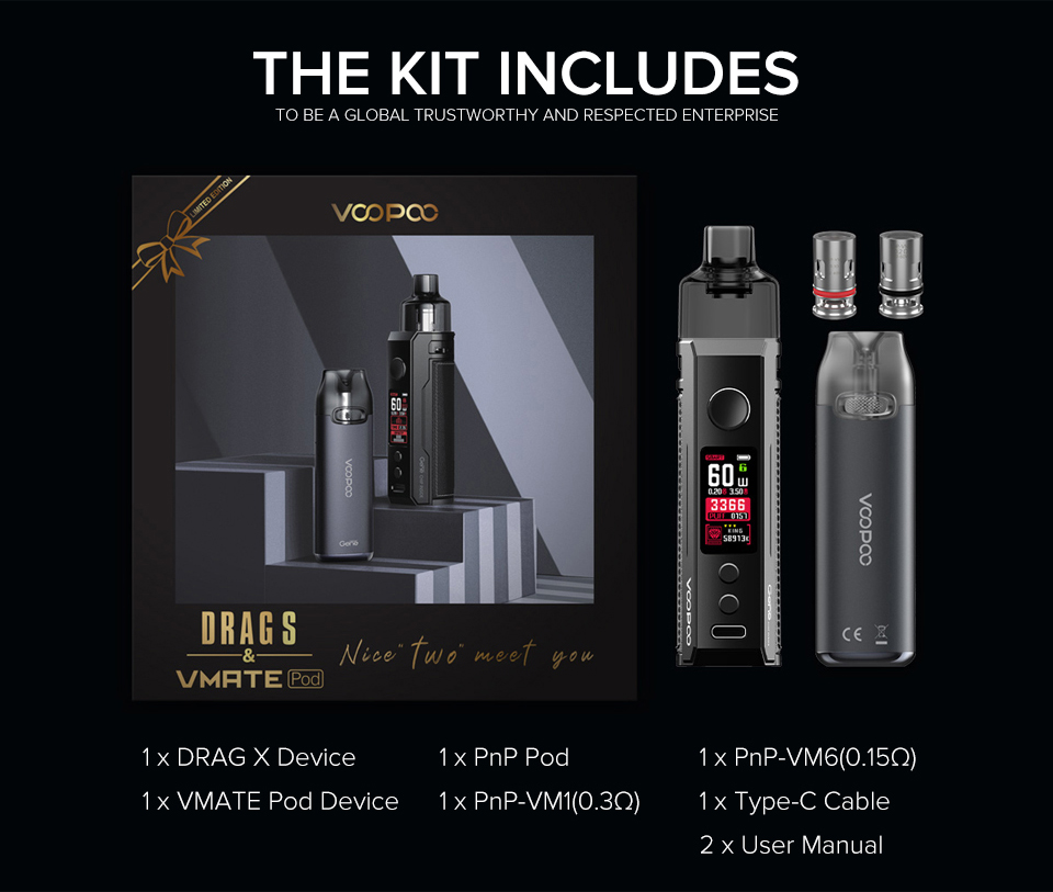 VOOPOO DRAG X+VMATE Pod Kit
